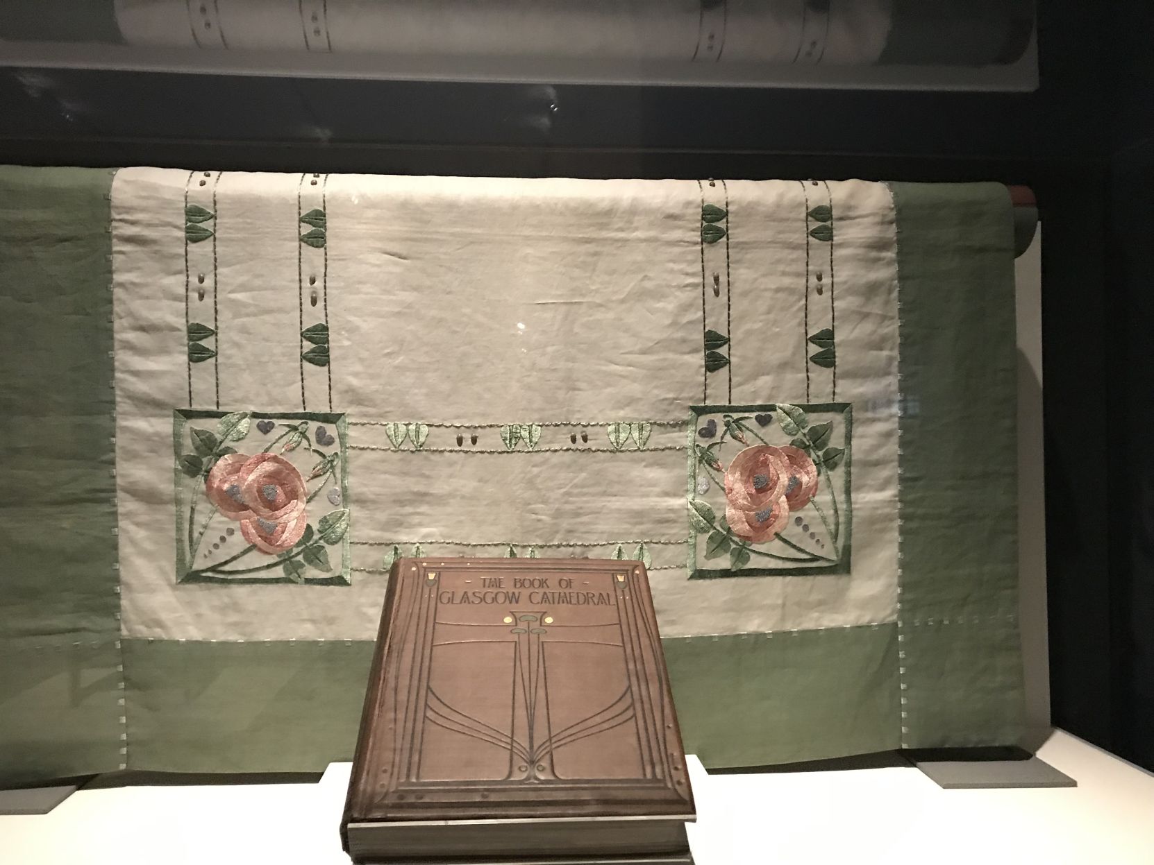 book and tablecloth